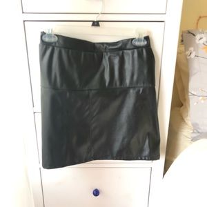 Pleather Zipper Skirt